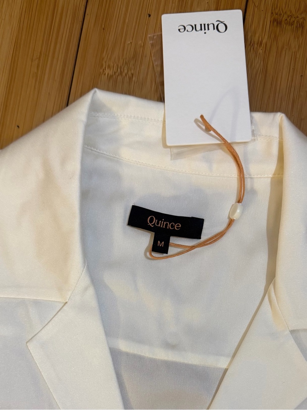 NWT Quince Mulberry Washable Silk Blouse In Ivory Size M - Picture 3 of 13